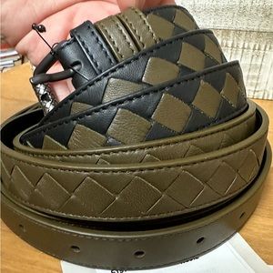 Bottega Veneta leather belt green one size
